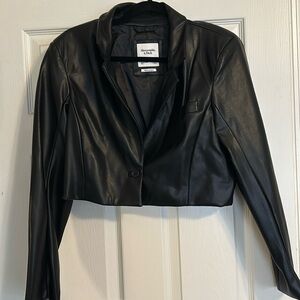 Abercrombie cropped leather jacket